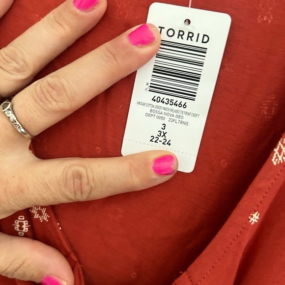 NWT Torrid Vintage Cotton Jersey V-Neck
Relaxed Tie Front size 3x - Picture 5 of 9